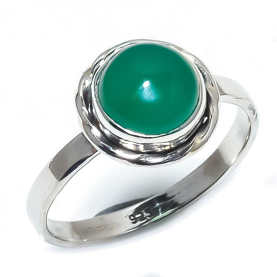 Natural Onex Gemstone Handmade 925 Solid Sterling Silver Gift Ring Size 9 W8b19