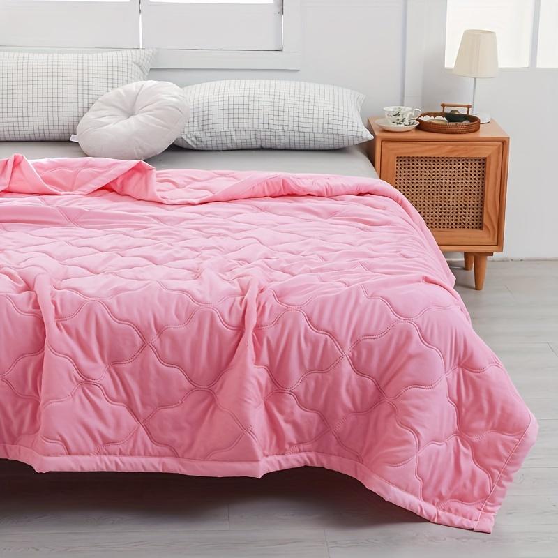 1pc Summer Lightweight Cool Quilt, Multiple Colors Available, Soft & Breathable Bedding For Bedroom, Guest Room, Travel, Contemp