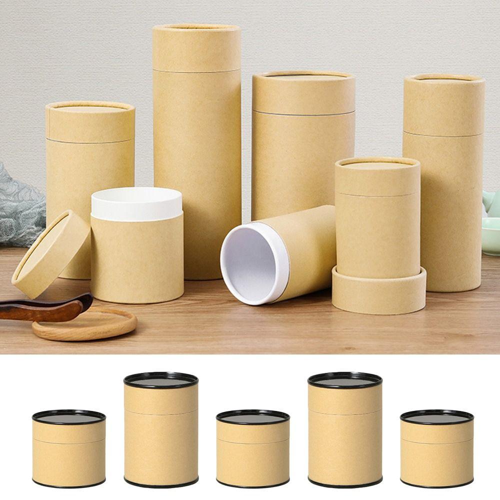 Kraft Paper Round Tube Crafts Storage Box Accessories Packing Bottles for Friendship