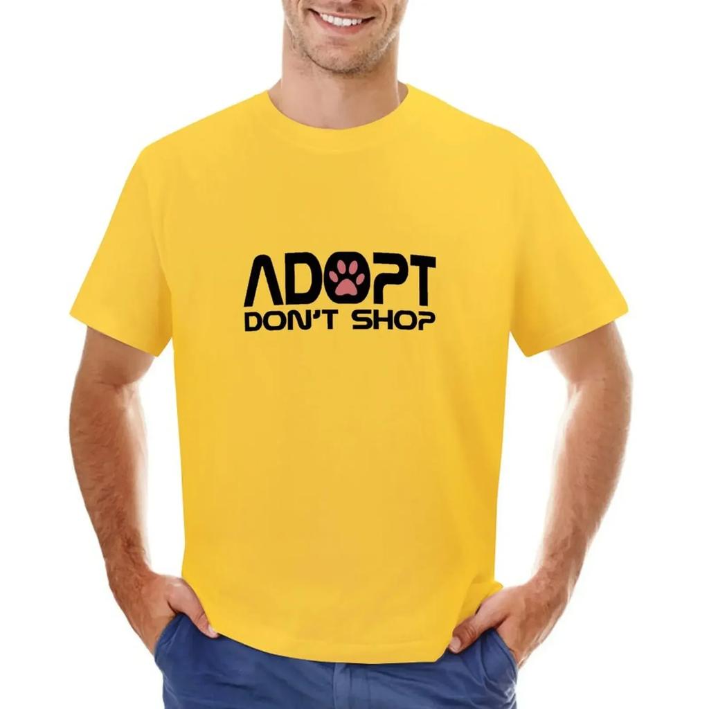 Adopt dont shop paw drawing T-shirt new edition Aesthetic clothing vintage clothes mens graphic t-shirts hip hop