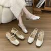 Женские туфли Мэри Джейн с квадратным носком и толстым каблуком - удобные летние сандалии с открытым носком, модные низкие женские туфли, новые дизайны