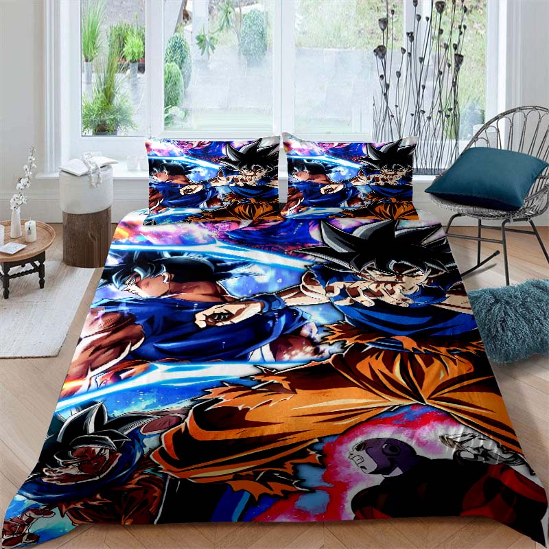 2026 New Dragon Ball Duvet Cover and Pillowcase Bedding Set—Available for Single, Double, Queen, and King-Size Beds.