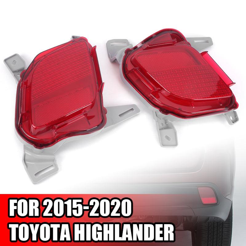 Left Right Rear Bumper Reflector Trim Cover Fog Light No Bulb For Toyota Highlander 2015 2016 2017 2018 Signal Tail Light