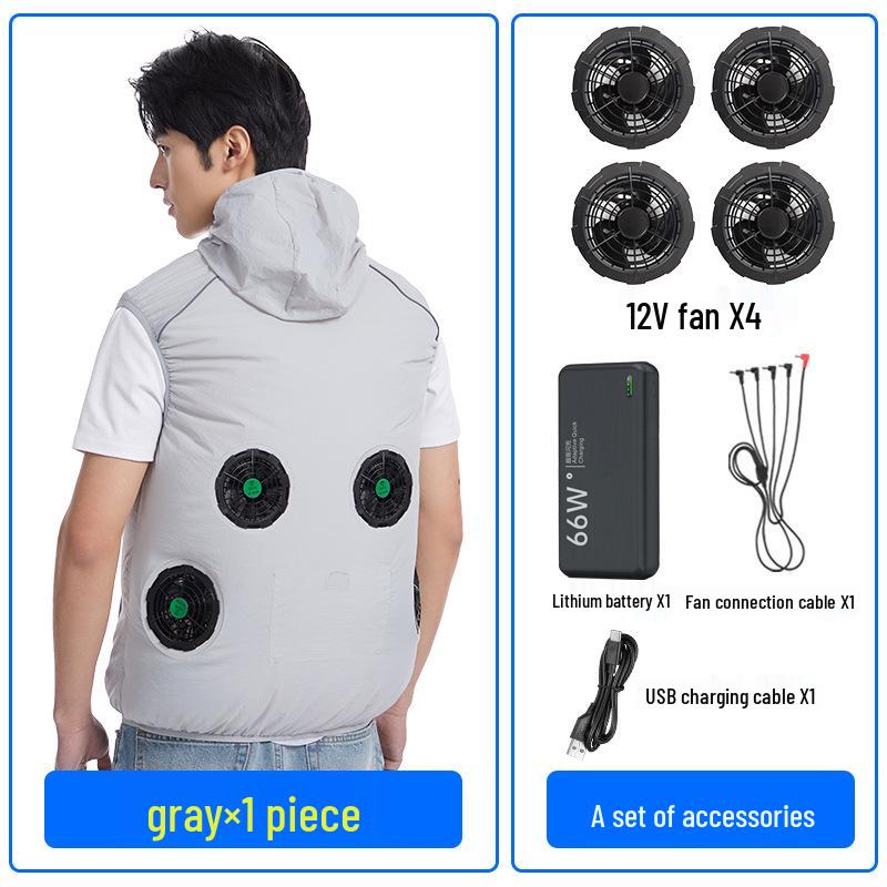 Men's Cross-Border Cooling Fan Vest - Summer Sun Protection Workwear