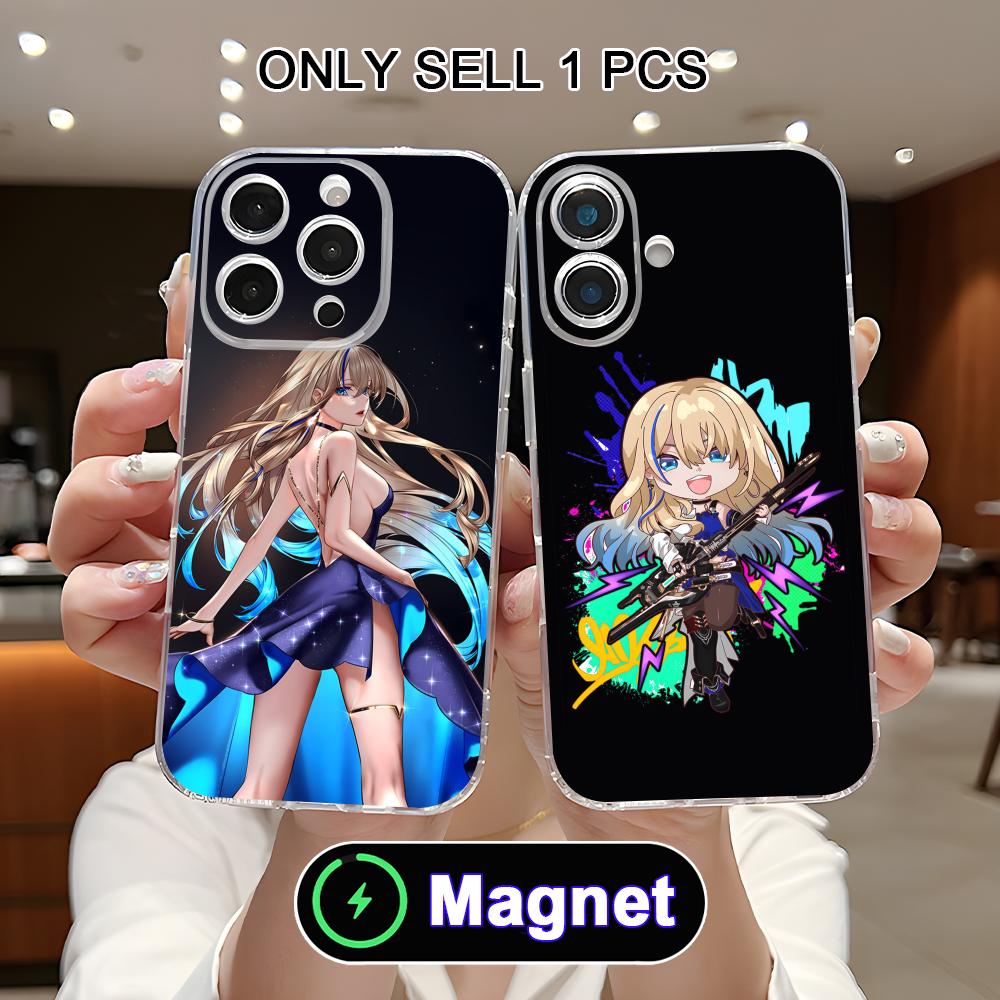 HSR Serval Прозрачный TPU Magsafe Чехол для Мобильного Телефона для iPhone 17 16 15 14 13 12 11 Air Pro Max Plus Mini Цветной Чехол