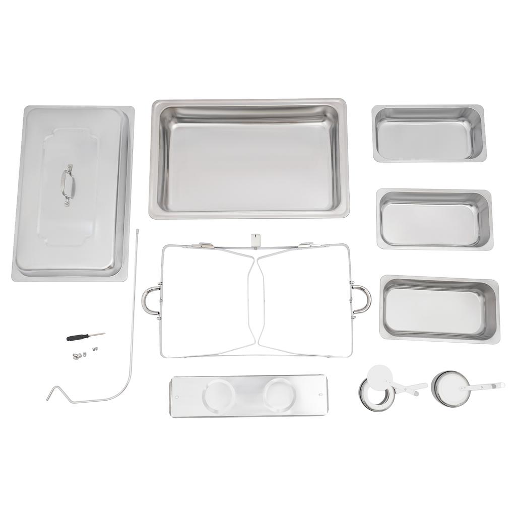 Профессиональная прямоугольная мармитница 3x3 л, сервер для шведского стола с держателями для топлива для кейтеринга, вечеринки, свадьбы, пикника