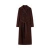 JUZUI Women's Elegant Waist-Cinching 100% Wool Long Coat