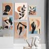 Черная Африка Женщина Бохо Луна Рука Листья Плакаты и принты Абстрактное Настенное Искусство Холст Картины Настенные Панно Для Декора Гостиной