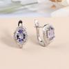 Новинка 2023, серебряные серьги с простой застежкой, натуральный танзанит, овальной огранки, 5*7 мм, изысканные ювелирные изделия, серебро 925 пробы для женщин, хороший подарок