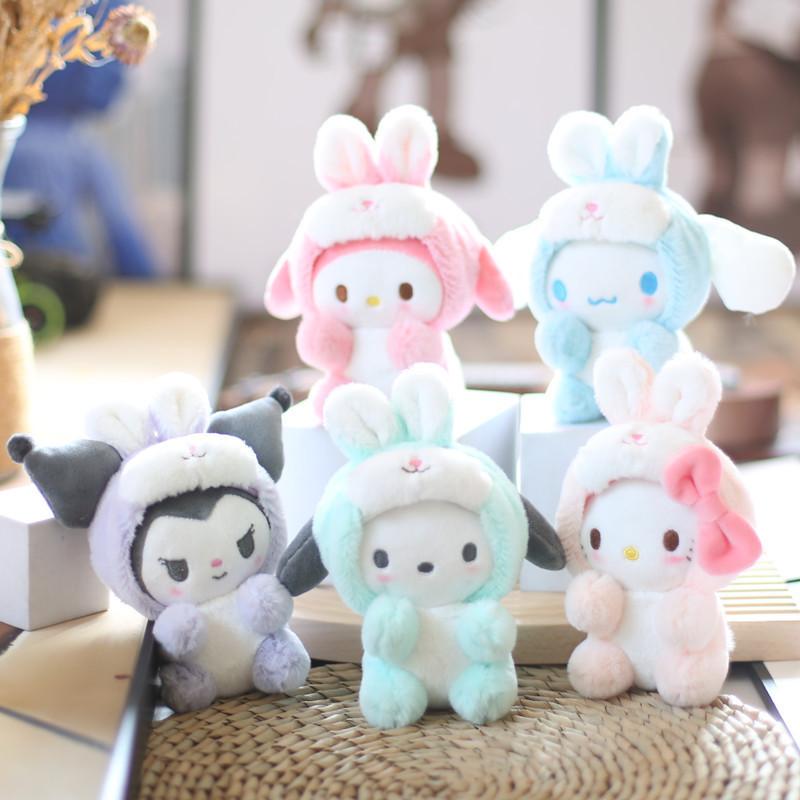 Cute Sanrio Kuromi And Friends Plush Keychain Super Soft Short Plush Material