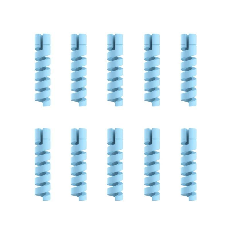 10pcs Silicone Cable Protector Spiral Winder Cord Saver Cover for USB Charger Phone Cable Accessories Durable Wire End Organizer
