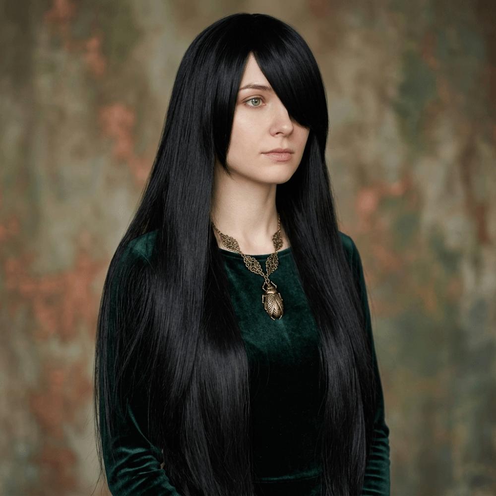 Straight Versatile 39.37inch Handmade Wig Universal Halloween Cosplay Wig for All Kinds of Styling