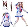 Косплей-костюм Tokai Teio с хвостом и Косплей-костюм Uma Musume для соревнований, для школы и сцены Хвост Тейо и Размер [Отличное качество] Парик,