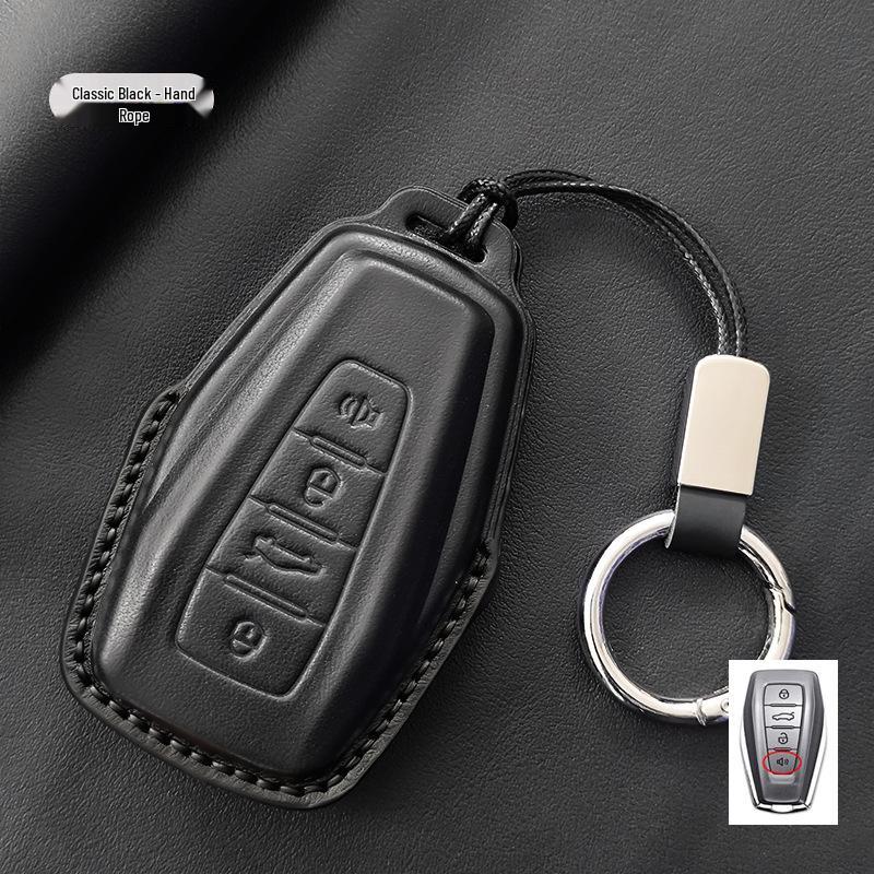 Совместимо с Geely Emgrand, Binyue, Vision X6, Binrui, Boyue - Чехол для ключей из натуральной кожи