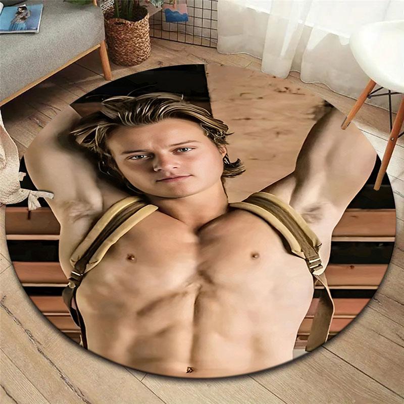 Rudy Pankow JJ Maybank Round Area Rug,Carpet Rug for Living Room Bedroom Sofa Playroom Decor,Non-slip Floor Mat
