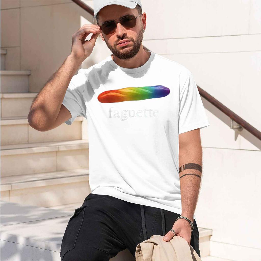 2026 New Y2k Cute Baguette Graphic Tee Lgbtq Gay Pride Support Print Creative Gift Short Sleeve Tshirt