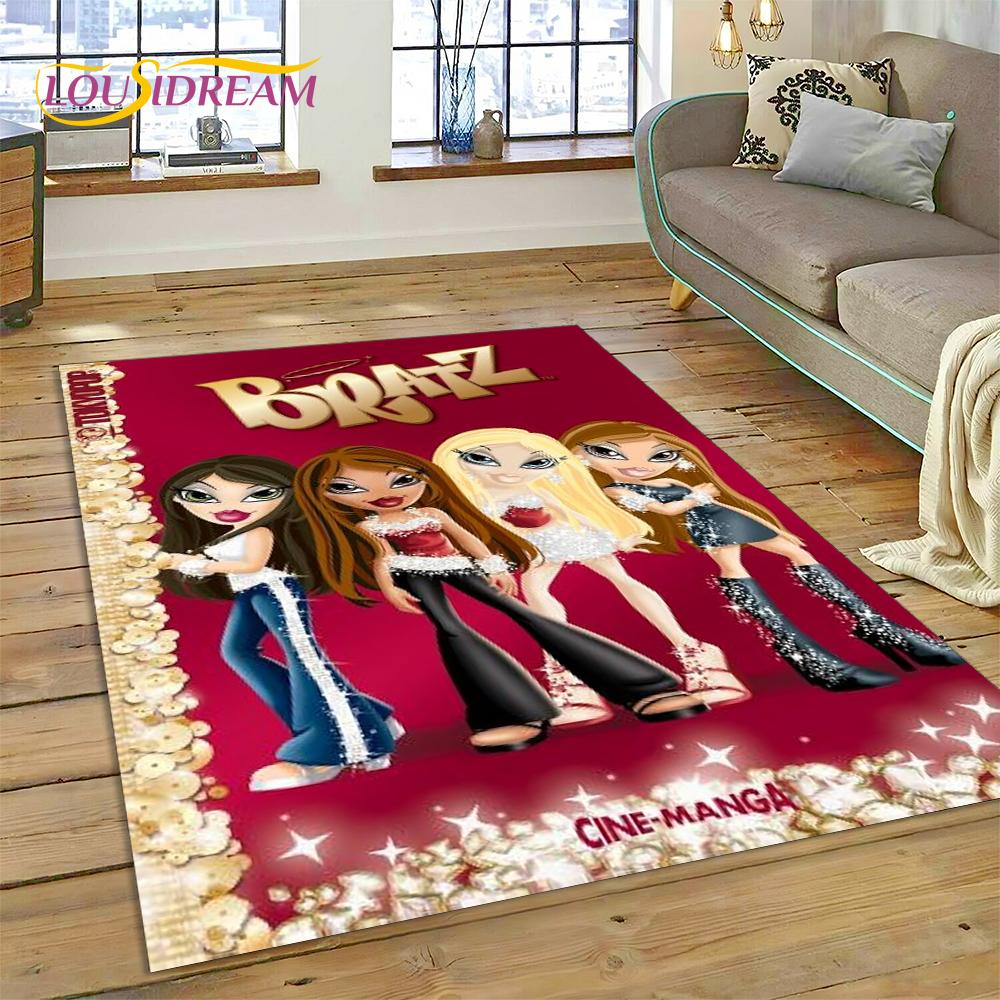 3D Мультяшный Ковер-Коврик Bratz Girlz Rock Game HD для Дома Гостиной Спальни Дивана Декор, Детский Ковер Нескользящий Напольный Коврик
