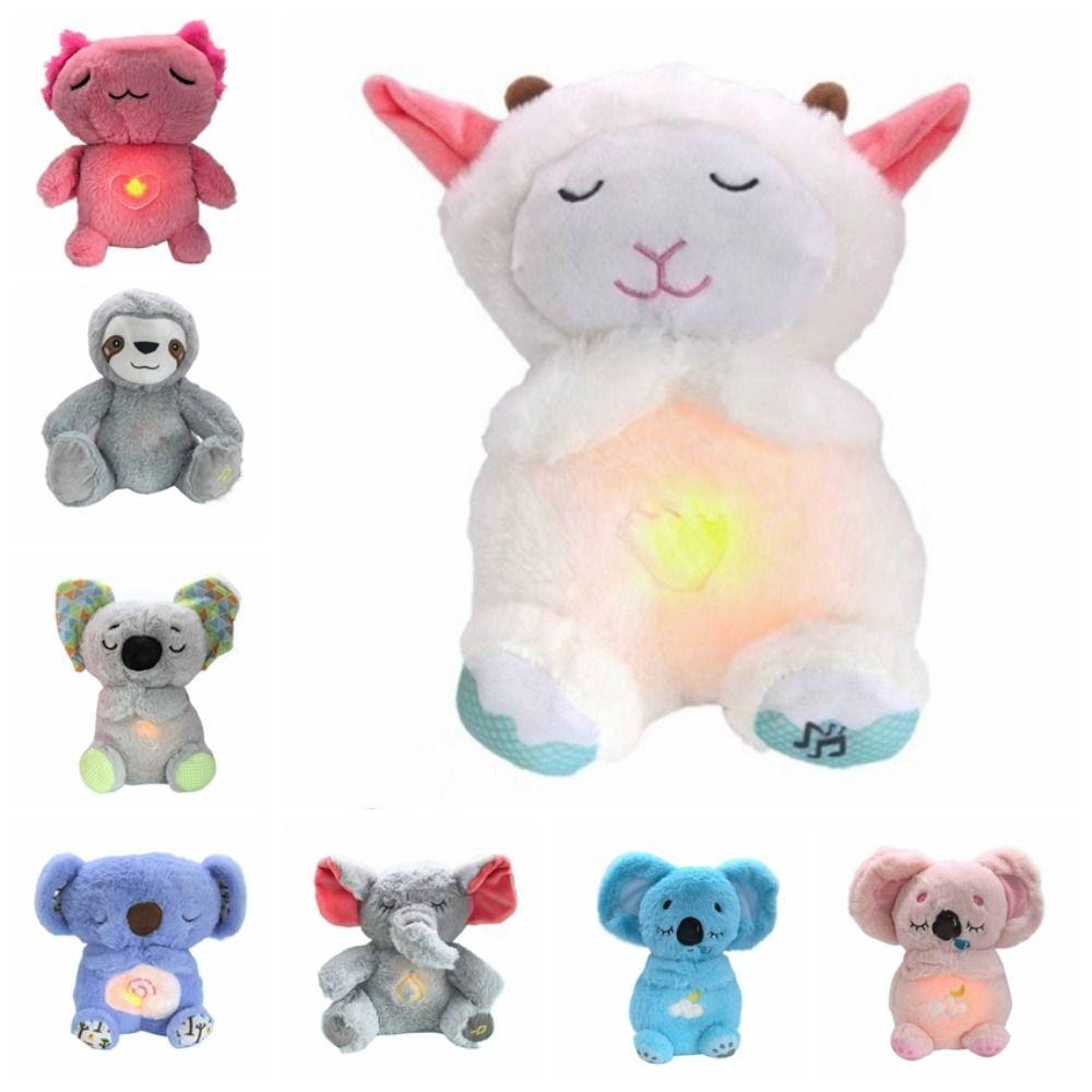 Успокаивающая плюшевая игрушка «Слон», звук капибары, спящая кукла, дыхание младенца, игрушка «Коала», новорожденный малыш