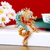 Металлическая инкрустация Счастливый китайский брелок инкрустация стразами Китайский дракон брелок сумка