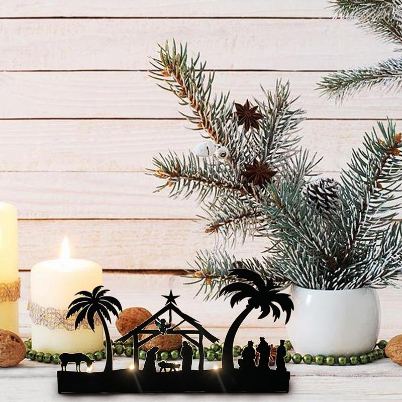 Железный художественный подсвечник для сцены рождения, рождественский подсвечник для сцены дня рождения