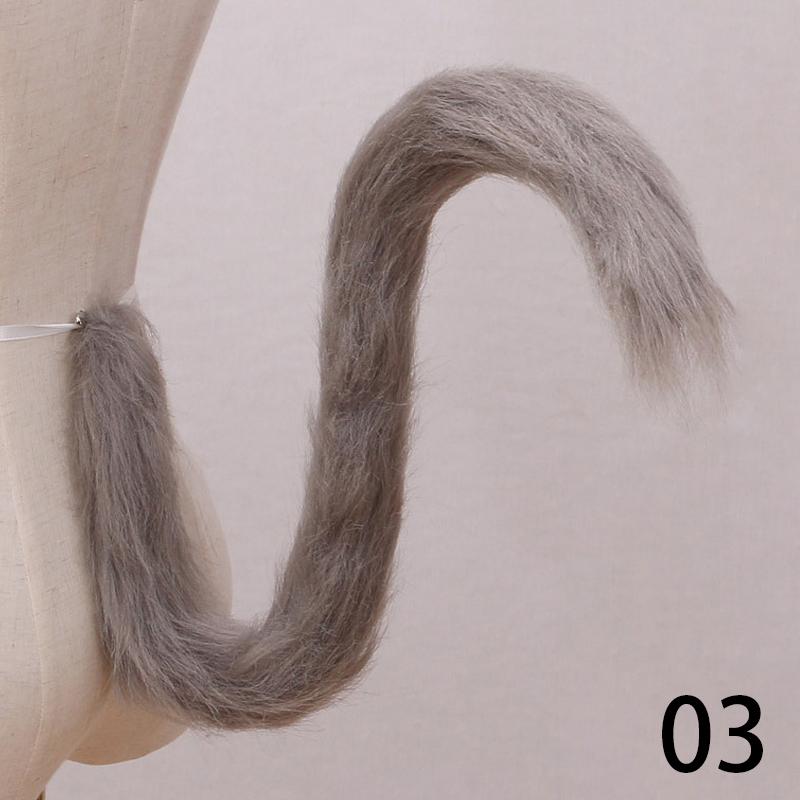1PC Fox Cosplay Upturned Accessories Cat Tail Long Plush Simulation Beast Kids Lolita Costume Wolf