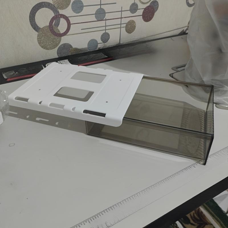 Clear Floating Desk Drawer Organizer – Large Capacity, No Drill Needed, Lightweight & Easy Installation for Home, Office, or Mall Use