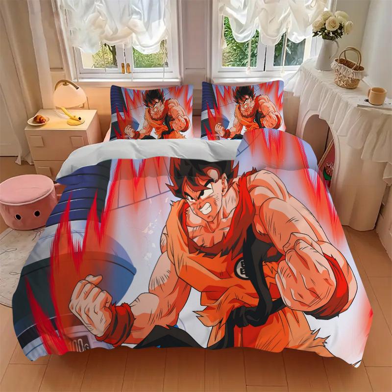 Goku Powerup Transformation Print 3Pcs Bedding Setduvet Cover With 2 Bedropillowcase Home Birthday Gift