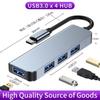 Type C To USB 3.0 Hub Adapter for MacBook Laptop Expand 4 Ports High Speed Data Transfer Splitter