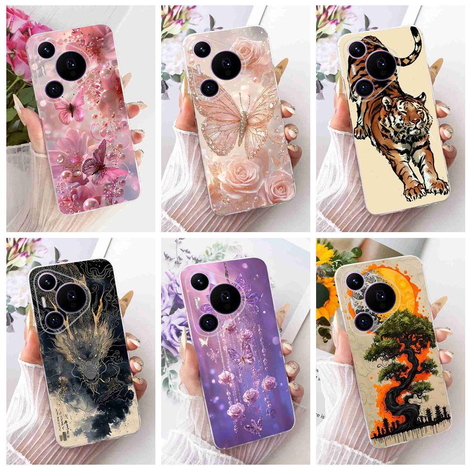 For Huawei Pura 70 Pro HBN-LX9 Case Luxurious Pattern Butterfly TPU Back Cover For Pura 70Pro+ 70 Pro Plus HBN-AL10 Phone Shell