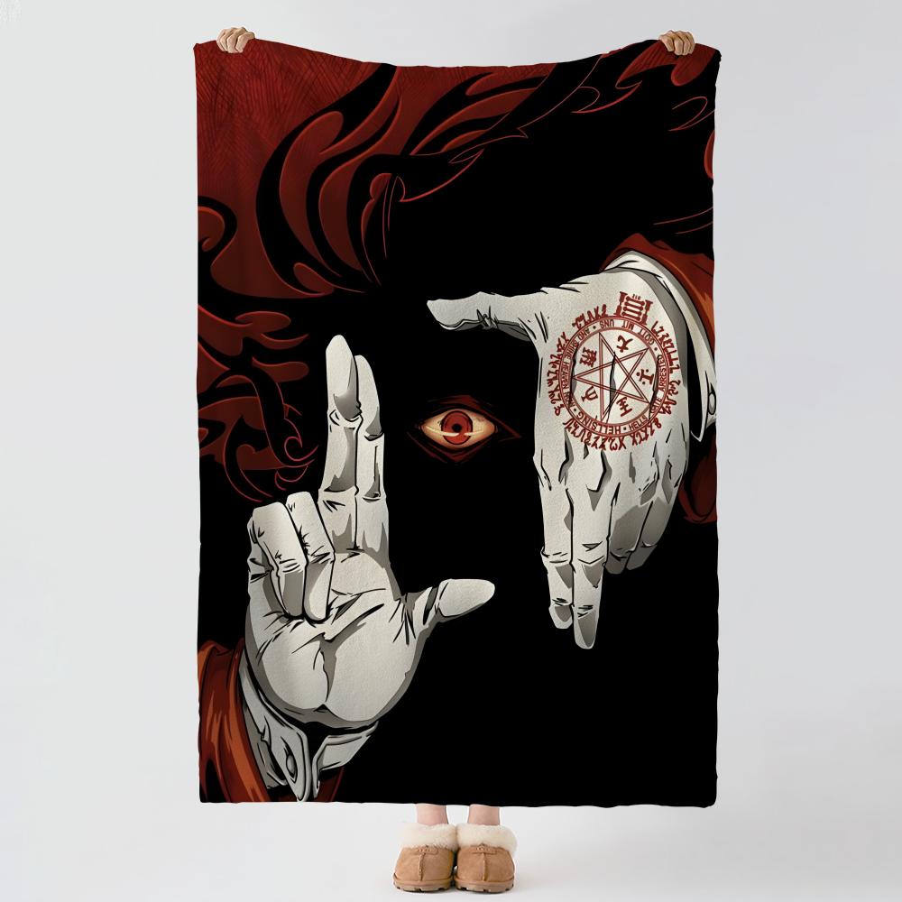 Аниме H-Hellsing-g Плотное Уютное Фланелевое Одеяло, Многоцелевое Использование В Помещении На Улице Ежедневный Сон