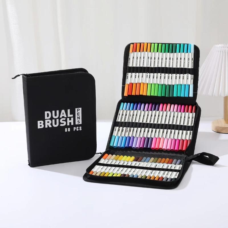 60/72/80/100 Цветов Акриловая Ручка Акриловый Маркер Ручка для Рисования Двойной Наконечник Кисть для Поделок Росписи Камней Стекла