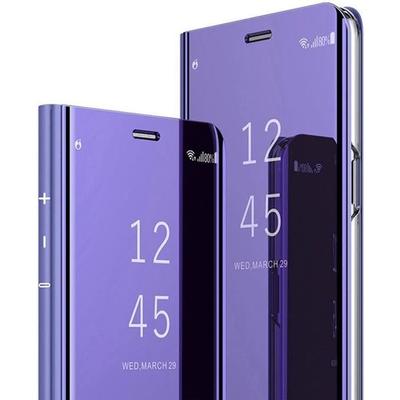 Чехол Samsung Galaxy S10 Clear View Чехол-книжка Противоударный Зеркальный Умная Подставка Чехол-книжка для Galaxy S10 [Фиолетовый] с кабелем 3 в 1