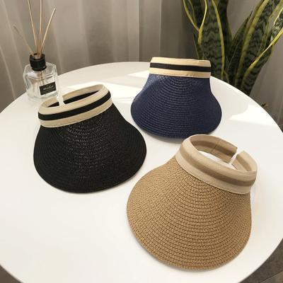 Новинка 2023 года, летняя пустая шляпа от солнца с защитой от УФ-лучей, женская уличная кепка с козырьком, повседневная шляпа с козырьком, соломенная шляпа с широкими полями, пляжная шляпа от солнца для женщин