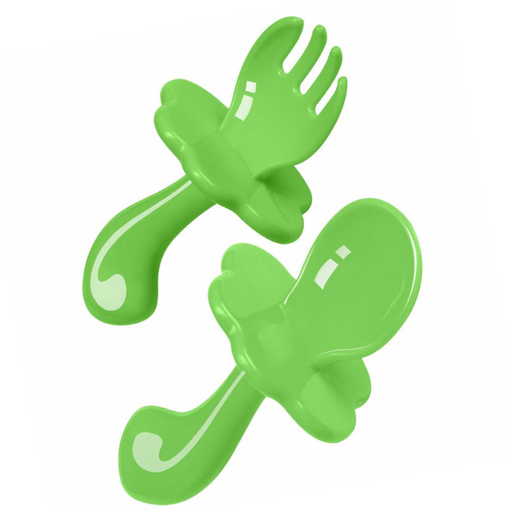 Baby Cloud Fork Spoon Short Handle Eating Training Self Feeding Tools for Infant