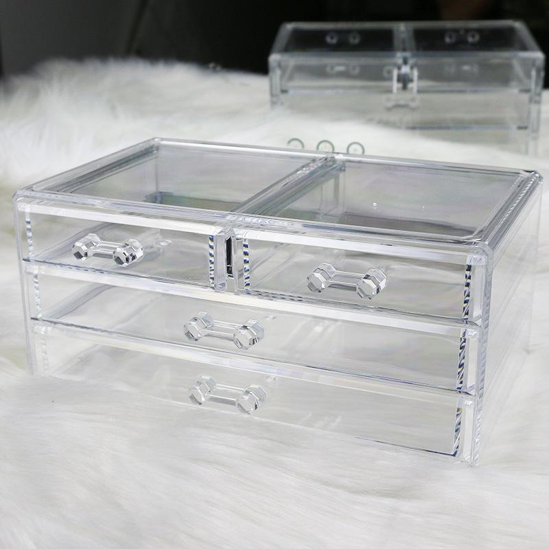 Transparent Dustproof Makeup Organizer with Drawers