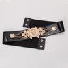 Stretch Elastic Waist Belt for Women with Wide and Versatile Suit Coat Waist-hugging Beauty Head Pearl Waist Seal