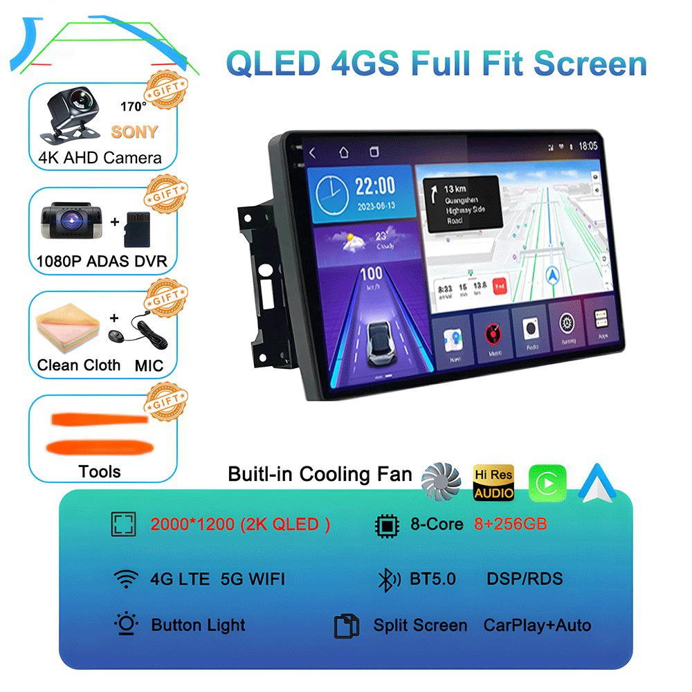 Android 14 автомобильный радиоприемник QLED GPS навигация мультимедийный проигрыватель для Jeep Compass/Commander/Grand Cherokee/Wrangler/Liberty AutoRadio