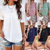 Diyun Женская европейская и американская футболка с коротким рукавом, повседневная, однотонная, с вырезами, коллекция весна/лето 2024