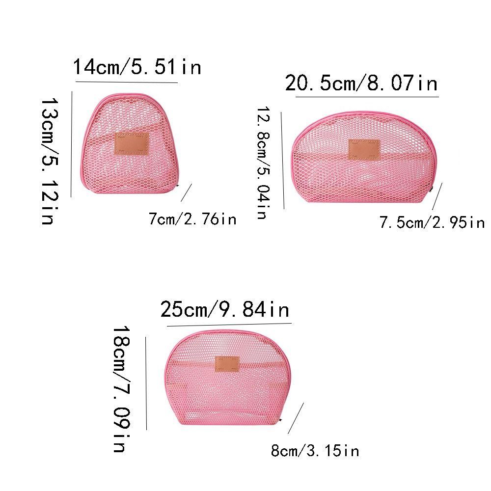 Lightweight Transparent Cosmetic Bag Semicircle Storage Toiletry Bag Simple Mesh Makeup Bag Travel