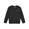 Solid Color Round Neck Casual Pullover Knit Sweatshirt Men Sweatshirt Black F11M412204F-BK