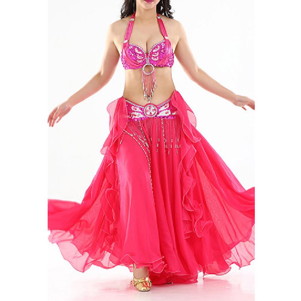 Женский костюм для танца живота, шифоновая юбка с разрезом, платье, танцовщица, юбка