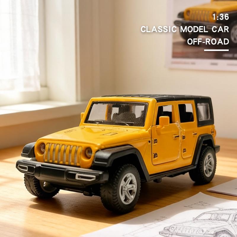 1:36 Сплав Винтажный Литой Внедорожник Wrangler Классическая Модель Автомобиля Машинка с Инерционным Механизмом Миниатюрная Копия Транспортного Средства Для Коллекции Подарок