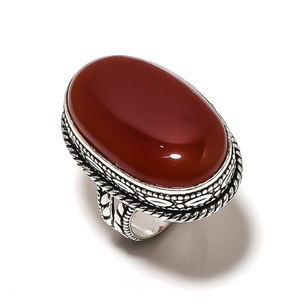 Carnelian Gemstone 925 Sterling Silver Gift Jewelry Ring Size 6