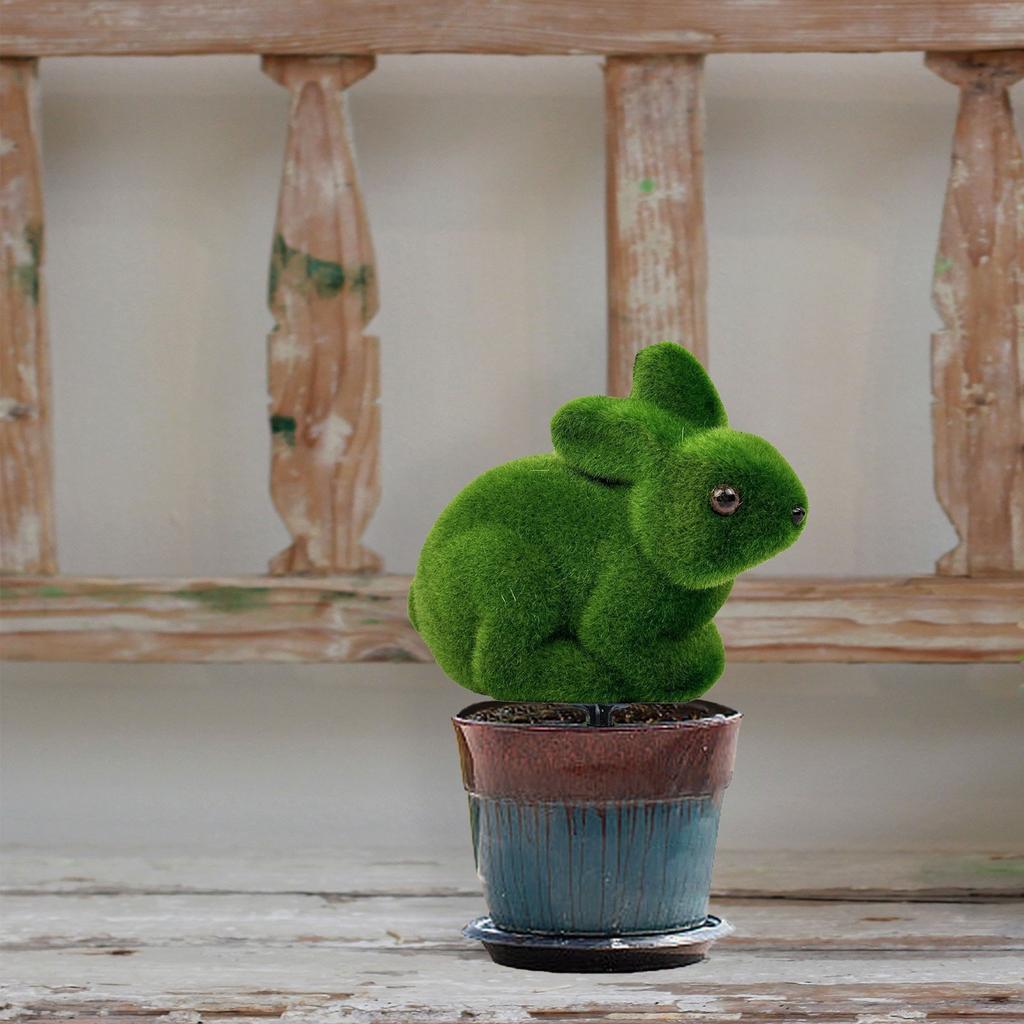 Растения в форме кролика, искусственные зеленые растения, подходят для пасхального украшения крыльца на открытом воздухе и в помещении