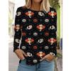 Halloween Women's Long Sleeve Cute Pumpkin Head 3D Pattern T Shirt  Autumn Fashion  Women's Top Harajuku  Pullover Clothing