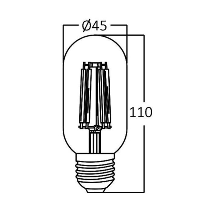 Lot de 5 ampoules LED T45 filament 4W E27 2200K