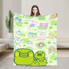 Soft Warm Blanket Airplane Travel Cute Tamagotchi Anime Print Throw Blanket  Flannel Bedspread For Living Room Sofa Bed Cover