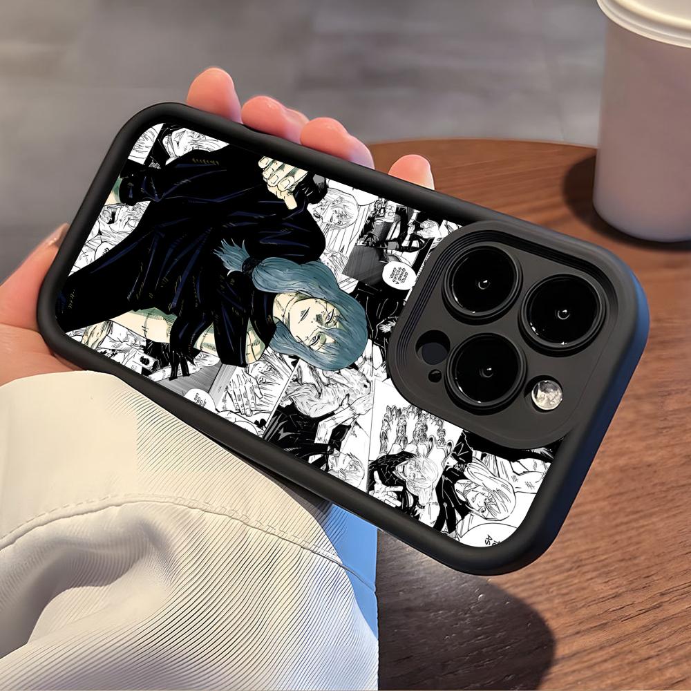 Чехол для телефона JJK Махито для iPhone 17 16 15 14 13 12 11 Air Pro Max Plus Черный Мягкий ТПУ Ударопрочный Чехол