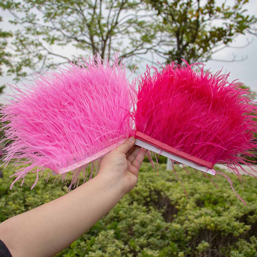 1 метр темно-синей отделки из страусиных перьев 8-10 см натуральное страусиное перо для поделок шитья одежды вечеринки ручной работы DIY лента из перьев