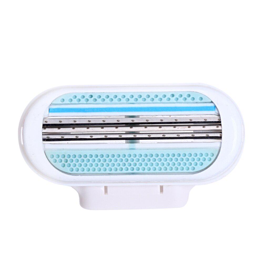 Красота, безопасное лезвие для бритья для женщин, лицо, тело, три лезвия, прямая бритва, головка, 4 шт./лот